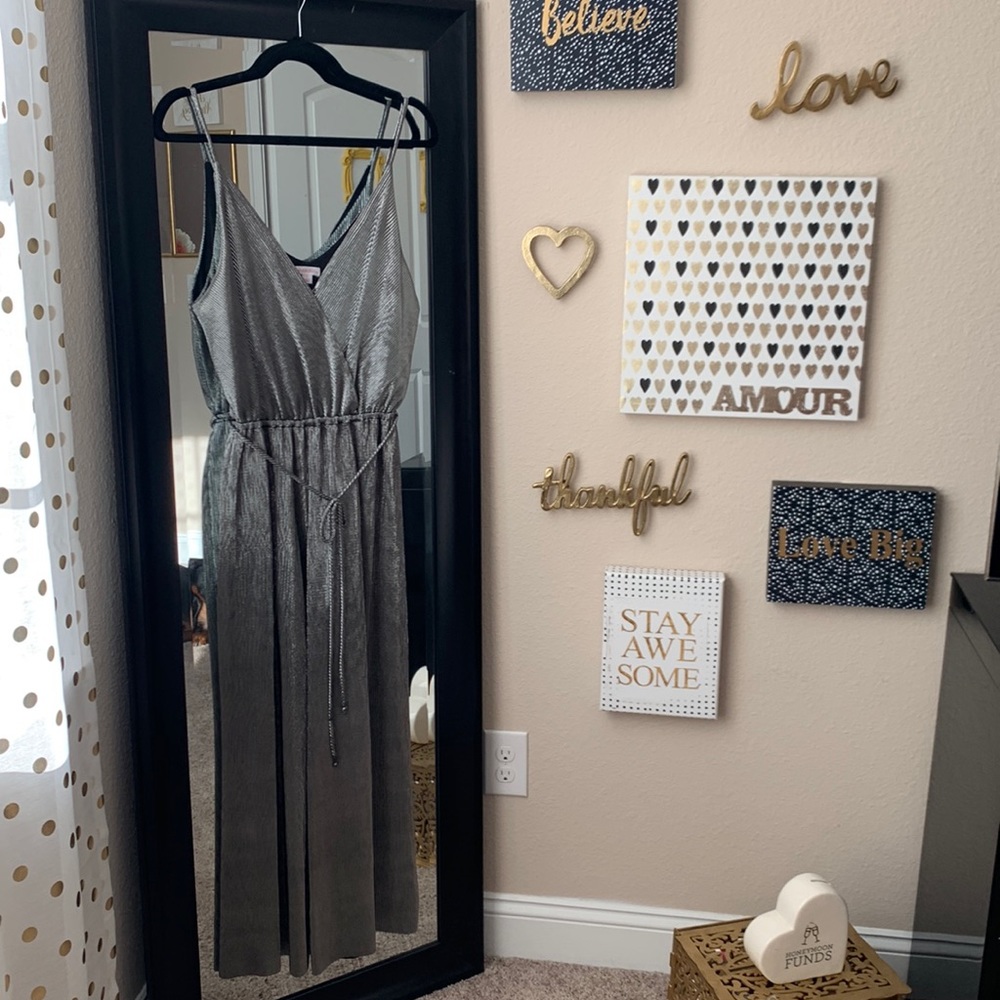 XHilaration Silver Foil Sparkle Party Romper